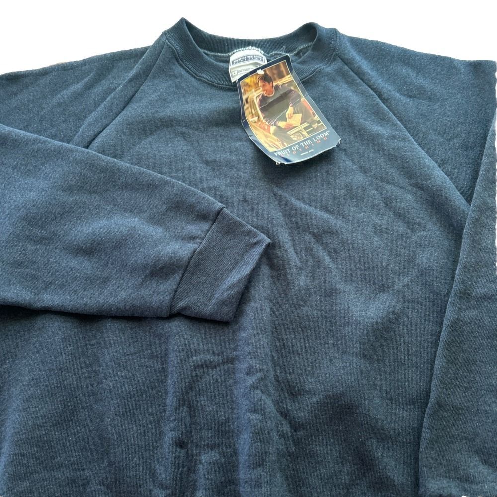 Vintage 1997 Fruit Of The Loom Men's Large Blue Pullover Crewneck Sweatshirt NWT